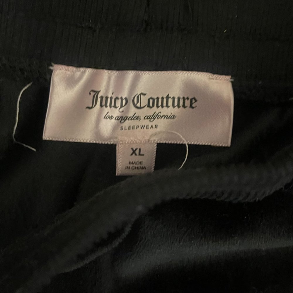 Black bling Juicy couture Velour pants size XL Brand new - Picture 2 of 4